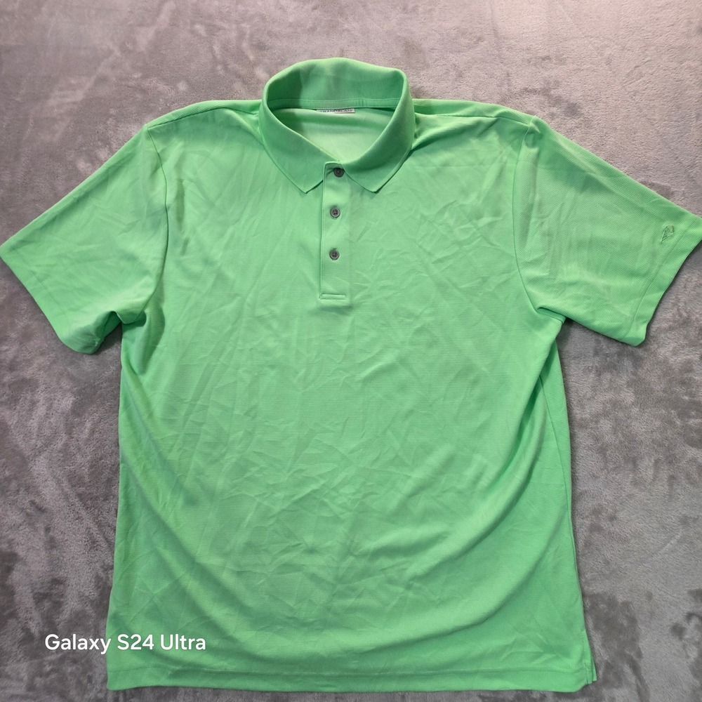 Grand Slam Performance Mens XL Green Short Sleeve Textured Golf Polo Shirt